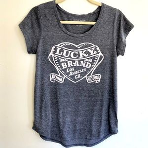 Vintage Lucky Brand Los Angeles California Grey Tee Shirt - Size Medium